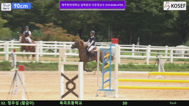 정우성1 (황금제왕 (황금이)) — 제55회 전국학생승마선수권대회 兼 제13회 유소년 전국승마대회 · 장애물 90cm