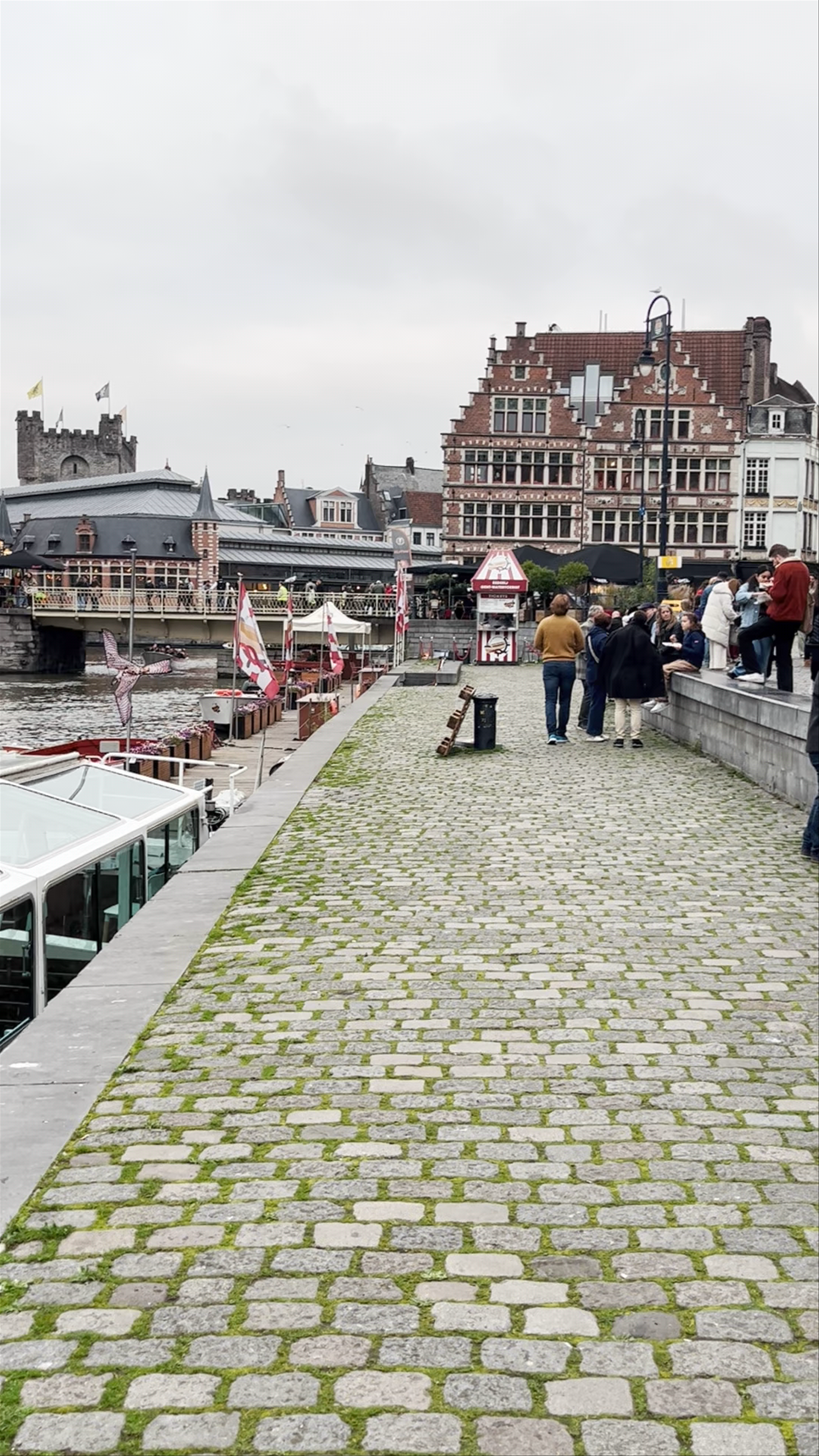 Scenic Waterfront Stroll at Graslei, Ghent, Belgium