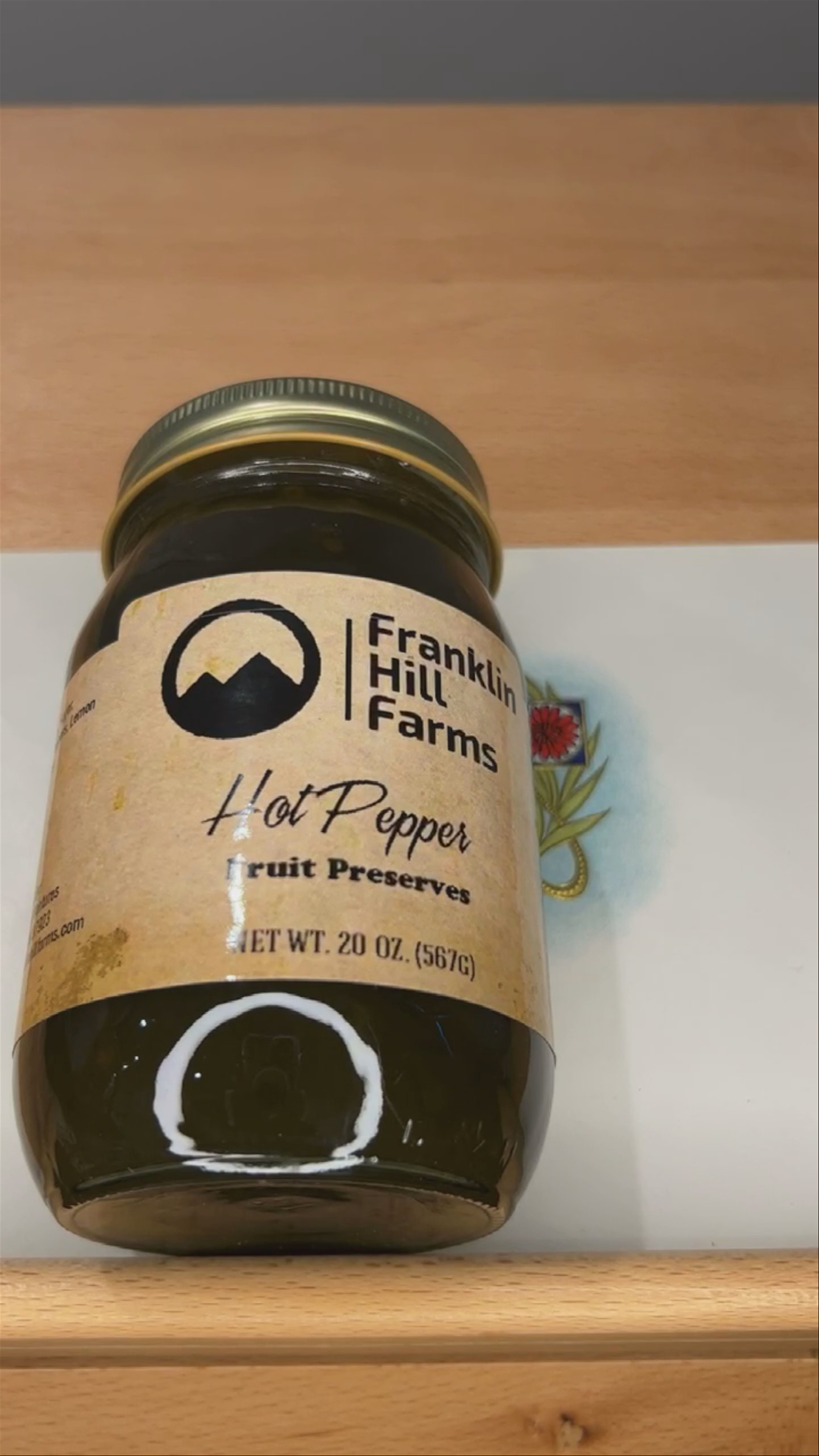 A big thanks to InVintageColour for sponsoring a giveaway of FH Farms Hot Pepper Jelly during BBStrunkVintage’s show!  Hope you like it. 