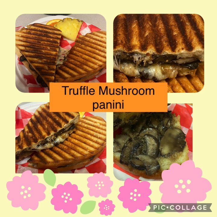 Cooking FRESH - Truffle mushroom panini! Yummy! - Coffee & Tea Near Me - Honolulu, Hawaii