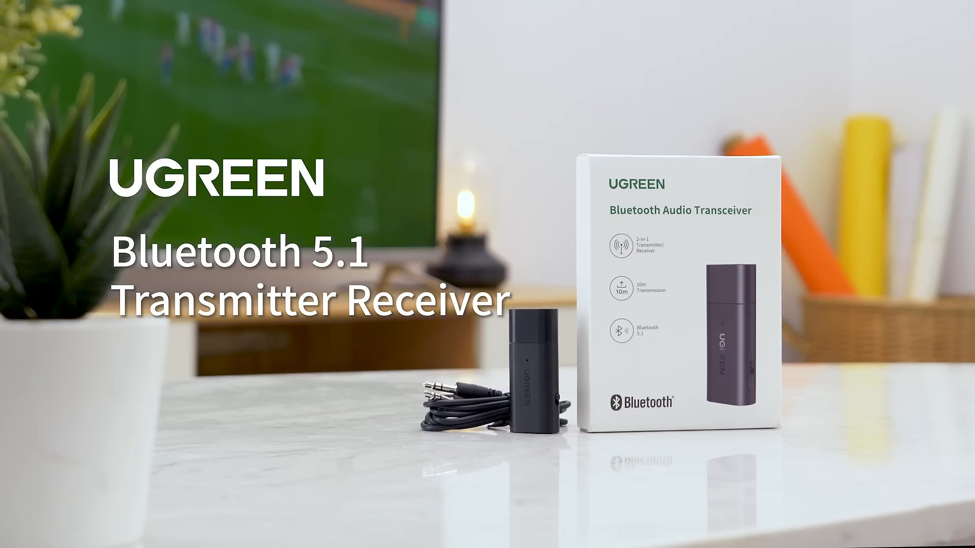 The UGREEN Bluetooth 5.1 Transmitter and Receiver is a 2-in-1 audio adapter