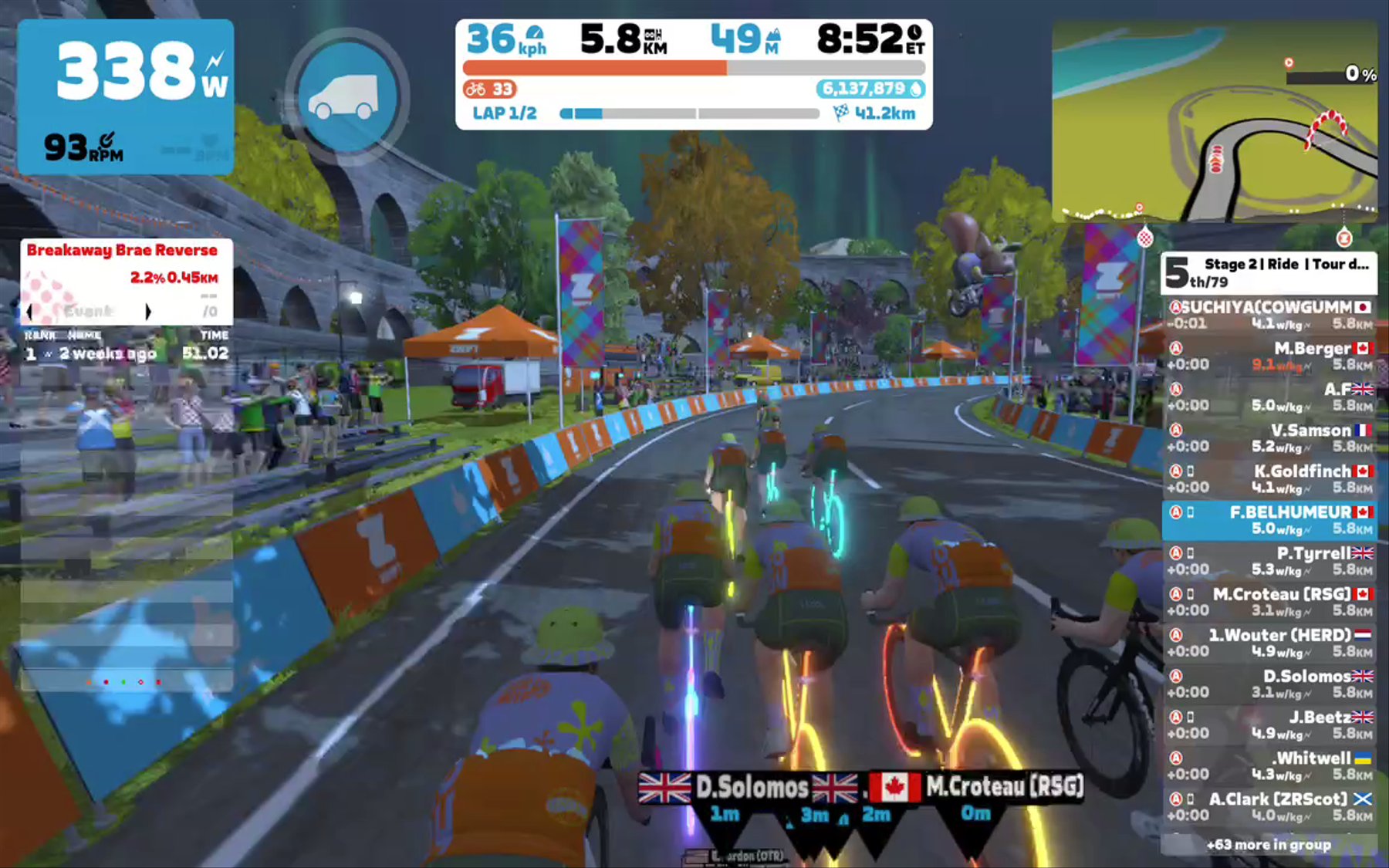 Zwift - Group Ride: Stage 2 | Ride  | Tour de Zwift 2024  (A) on The Muckle Yin in Scotland