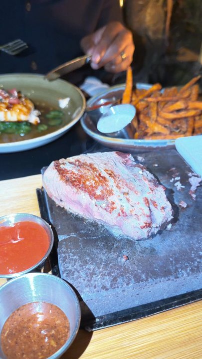 insideOUT - Filet mignon cooked on a hot stone - Lounges Near Me - San Diego, California